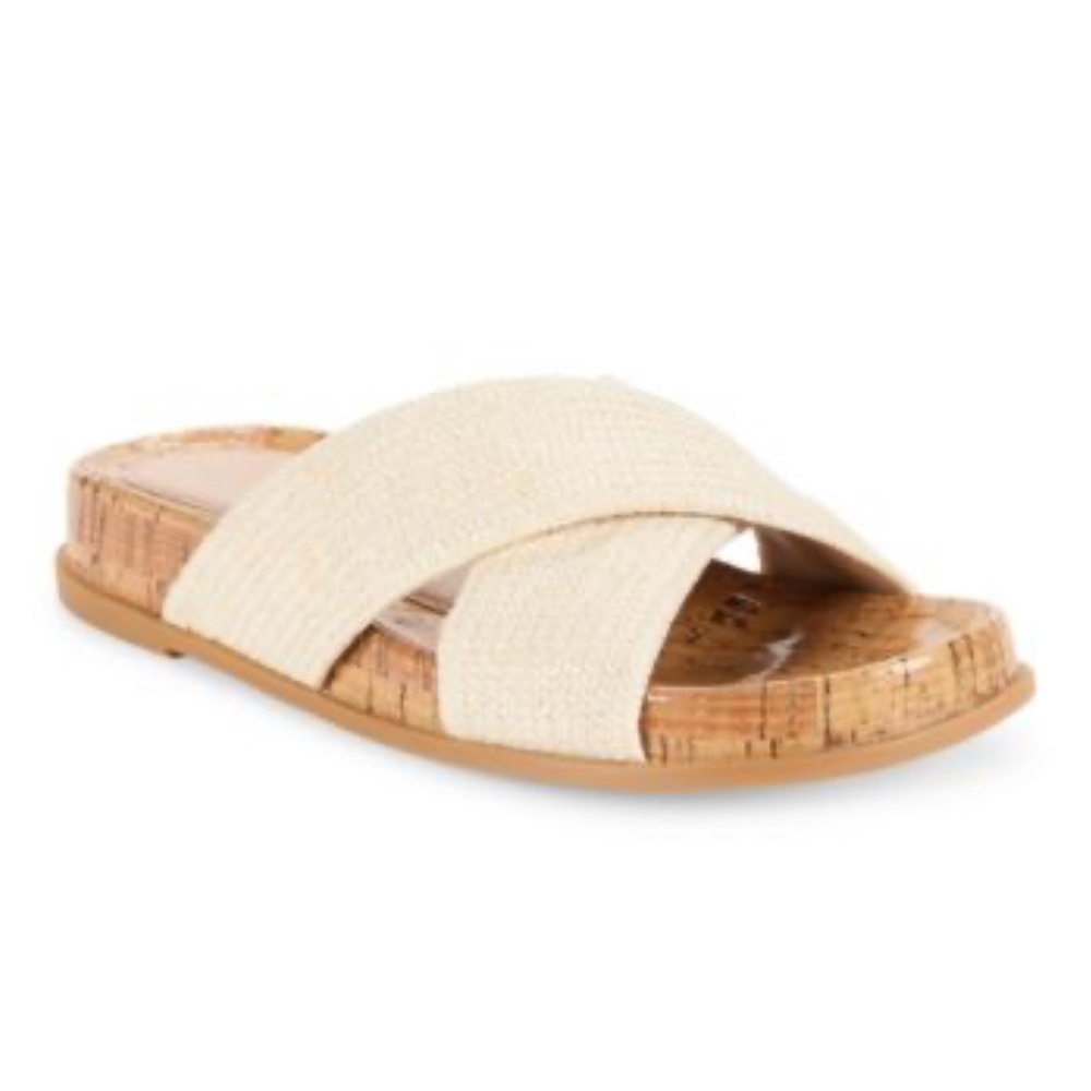 Stewart Weitzman Rosa Textured Sandals 6.5 Cream